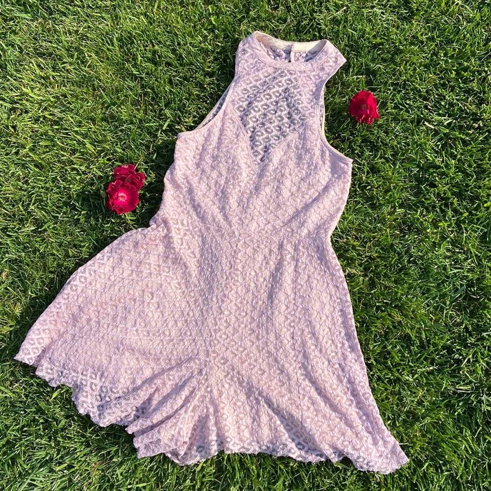 Express Lace Baby Pink Romper